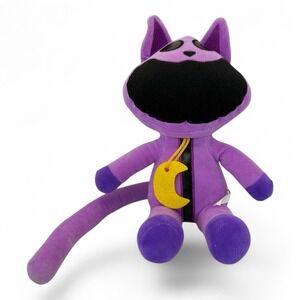 Poppy Playtime CatNap Plush Purple Cat Smiling Critters Moon Pendant Doll 8 Inch